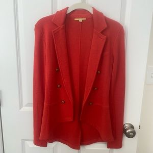 Gianni Bini Orange Double Breasted Knit Blazer with Gold Buttons Size XS